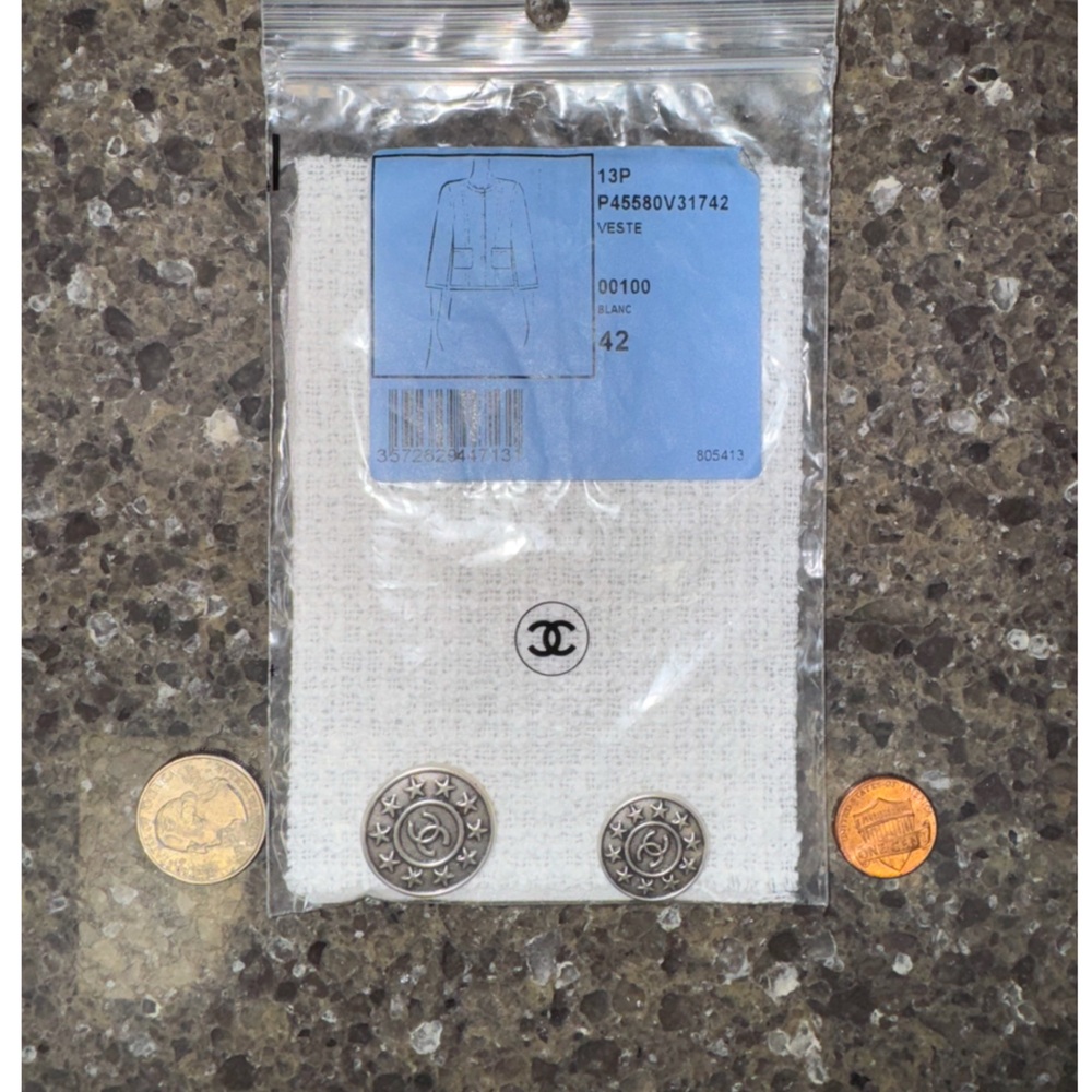 Authentic vintage CHANEL buttons and fabric swatches